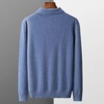 100% merino wool men’s lapel pullover long sleeve POLO neck sweater loose top business casual knit bottoming shirt 6