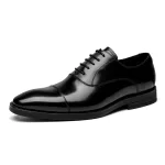 DESAI Brand Full Grain Leather Business Men Dress Shoes Retro Patent Leather Oxford Shoes For Men Size EU 38-43 5