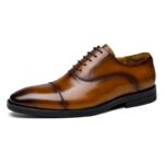 DESAI Brand Full Grain Leather Business Men Dress Shoes Retro Patent Leather Oxford Shoes For Men Size EU 38-43 4