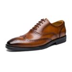 DESAI Brand Full Grain Leather Business Men Dress Shoes Retro Patent Leather Oxford Shoes For Men Size EU 38-43 6