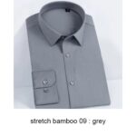 2022 Premium Wrinkle Resistant Lavender Business Dress Shirts For Men Slim Fit Long Sleeve Man Shirt Chemise Homme Manche Longue - grey 9