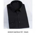 2022 Premium Wrinkle Resistant Lavender Business Dress Shirts For Men Slim Fit Long Sleeve Man Shirt Chemise Homme Manche Longue - black 5