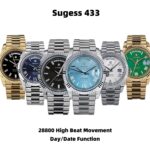 2023 New Sugess Watch of Men 40mm Day Date Automatic Tianjin ST2146 Movement Retro Mechanical Wristwatch Sapphire Glass Golden 3