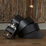 3.8CM Ceramic Anti Allergy Pin Buckle Genuine Leather Men’s Belt Luxury Brand Designer Waist Jeans Belts Casual Business Homme – Black 7