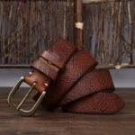 3.8CM Solid Copper Pin Buckle Belt Male Serpentine Belts Cowskin Male Snakeskin Grain Belt Fashion Genuine Leather Jeans Belts 1