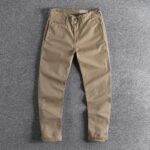 3316# Spring and Autumn New American Retro Woven Twill Cargo Pants Men’s Simple 100% Cotton Washed Old Slim Straight Trousers 4