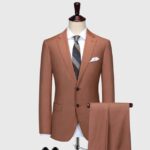 50% 120S Wool Mens Suits Set Casual Wedding Groom Wear Business Man Daily Wear Blue Brown Grey Khaki 4 Colors Formal Suit Plus – blazer pant set [365458] 9