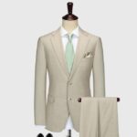 50% 120S Wool Mens Suits Set Casual Wedding Groom Wear Business Man Daily Wear Blue Brown Grey Khaki 4 Colors Formal Suit Plus – blazer pant set [200001438] 12