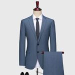 50% 120S Wool Mens Suits Set Casual Wedding Groom Wear Business Man Daily Wear Blue Brown Grey Khaki 4 Colors Formal Suit Plus – blazer pant set 7