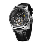 AESOP Original Tourbillon Mechanical Men’s Watches Multifunction Moonphase Luminous Hand Winding Movement Sapphire Wristwatches – Black Silver Black 8