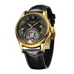 AESOP Original Tourbillon Mechanical Men’s Watches Multifunction Moonphase Luminous Hand Winding Movement Sapphire Wristwatches – Black Gold Black 10