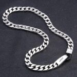 BOCAI Real S925 Pure Silver Jewelry Man Necklace Simple and Fashionable Personalized Buckle Free Shipping 5