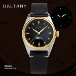 Baltany Design Moonphase Watches Leather Strap IPG Bezel Luminous Dial 6P24 Quartz Unisex Luxury Dress Wristwatch – Velvet Black Gold 8