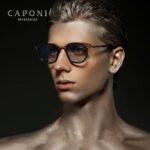 CAPONI Pure Titanium Acetate Sunglasses For Men Polarized Photochromic Retro Sun Glasses UV400 New Brand Designer Shades BS5865 3