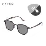 CAPONI Pure Titanium Acetate Sunglasses For Men Polarized Photochromic Retro Sun Glasses UV400 New Brand Designer Shades BS5865 – Gray-Photochromic 7