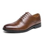 High Quality Business Formal Leather Shoes Mens Casual Dress Shoes Classic Italian Formal Oxford Elegant Shoes Male Office Shoes – Brown 7