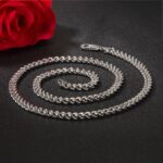 Italian Handmade Edge width 0.24 inch Horsewhip Chain Necklace Solid 925 Sterling Silver Man Neck Chain Jewelry for Pendant 4