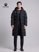 KELME Men Winter Jacket Long Solid Sports Training Coat Male Overcoat Outrwear Warm Cotton Padded Winter Coat Women 8261MF1014 1