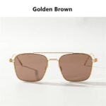 Luxury Brand Sunglasses Frames Retro For Women’s Glasses Aviator Square Fashion Pilot Anti-reflection Men Gafas Original Box – Golden Brown 9