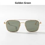 Luxury Brand Sunglasses Frames Retro For Women’s Glasses Aviator Square Fashion Pilot Anti-reflection Men Gafas Original Box – Golden Green 10