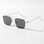 Luxury Brand Sunglasses Frames Retro For Women’s Glasses Aviator Square Fashion Pilot Anti-reflection Men Gafas Original Box – Silver Smoke 7