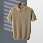 MVLYFLRT 100% Goat Cashmere T-shirt Men’s POLO Collar Short Sleeve 2022 Spring and Autumn New Fashion Knitted Pullover Tank Top 2