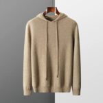 MVLYFLRT Men’s One-piece ready-to-wear Hoodie 100% Merino Wool Knitted Sweatshirt Autumn Winter Casual Large Top Long Sleeved 1