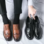 Man Thick Bottom Elevator Shoes Luxury Black Wedding Leather Shoes British Style Oxford Business Manager Fashion Dress Shoes 6