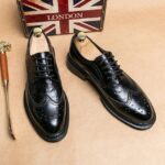 Man Thick Bottom Elevator Shoes Luxury Black Wedding Leather Shoes British Style Oxford Business Manager Fashion Dress Shoes – Black 7