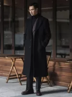 Mauroicardi Autumn Winter Long Warm Black Trench Coat Men Single Breasted Luxury Wool Blends Overcoat 2022 High Quality Clothing 1