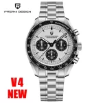 PAGANI DESIGN 2023 New Men’s Watches Top Luxury Quartz Watch For Men Automatic Date Speed Chronograph Sapphire Mirror Wristwatch – Silver White 8