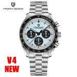 PAGANI DESIGN 2023 New Men’s Watches Top Luxury Quartz Watch For Men Automatic Date Speed Chronograph Sapphire Mirror Wristwatch – Ice Blue 7