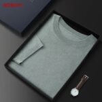 RONGYI 85% Mulberry Silk Short Sleeve T-Shirt Men’s Summer Round Neck Ice Silk Half Sleeve 15% Cashmere Bottoming Shirt Thin 2