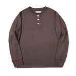 Red Tornado Long Sleeved Henley Shirts Autumn Men Ribbed Cuffs Basic Cotton T-Shirts – Mocha Brown 10