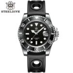 SD1953 Hot Selling Ceramic Bezel 41mm Steeldive 30ATM Water Resistant NH35 Automatic Mens Dive Watch Reloj – 53HH-HR Black 10