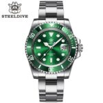 SD1953 Hot Selling Ceramic Bezel 41mm Steeldive 30ATM Water Resistant NH35 Automatic Mens Dive Watch Reloj – 53GR-SS Green 8