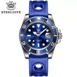 SD1953 Hot Selling Ceramic Bezel 41mm Steeldive 30ATM Water Resistant NH35 Automatic Mens Dive Watch Reloj – 53BL-LR Blue 12