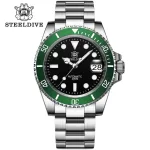 SD1953 Hot Selling Ceramic Bezel 41mm Steeldive 30ATM Water Resistant NH35 Automatic Mens Dive Watch Reloj – 53HH-GR-SS 15