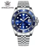 SD1953 Hot Selling Ceramic Bezel 41mm Steeldive 30ATM Water Resistant NH35 Automatic Mens Dive Watch Reloj – 53BL-JBL 17