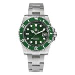 San Martin Men Diving Watches Luxury Business Stainless Steel Automatic Mechanical Watch Sapphire Glass Waterproof 20Bar SN0017 – Sunburst Green Dial 8