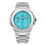 San Martin Miyota 9120 Multi-function Mens Luxury Watch 43mm Classic Business Automatic Mechanical Watches for Men 10Bar BGW-9 – Light Blue 9