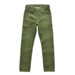 Saucezhan Men Jeans Vulcanization Olive Green 107 Selvedge Denim Jeans Men washed Slim Fit 14 Oz Zipper Fly 5