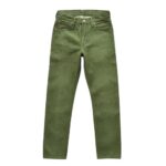 Saucezhan Men Jeans Vulcanization Olive Green 107 Selvedge Denim Jeans Men washed Slim Fit 14 Oz Zipper Fly – Vulcanization Olive 6