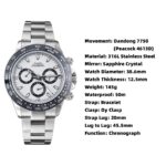 Sugess Panda V3 7750 Movement Automatic Mechanical Chronograph Wristwatch Waterproof Diving Men Watches Ceramic Bezel Tona Gift 6