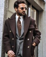 Winter Overcoat For Men Dark Brown Long Double Breasted Coat Man Woolen Jackets Mens Social Clothing Casual And Elegant 1 Piece 3