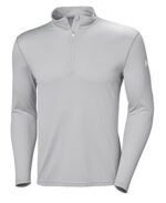 Helly Hansen Men's HH Tech 1/2 Zip Lightweight Quick Dry Moisture Wicking Active Performance Long-Sleeve Shirt Top - Light Grey 15