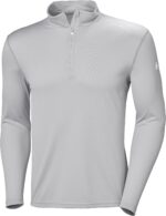 Helly Hansen Men's HH Tech 1/2 Zip Lightweight Quick Dry Moisture Wicking Active Performance Long-Sleeve Shirt Top - Light Grey 8